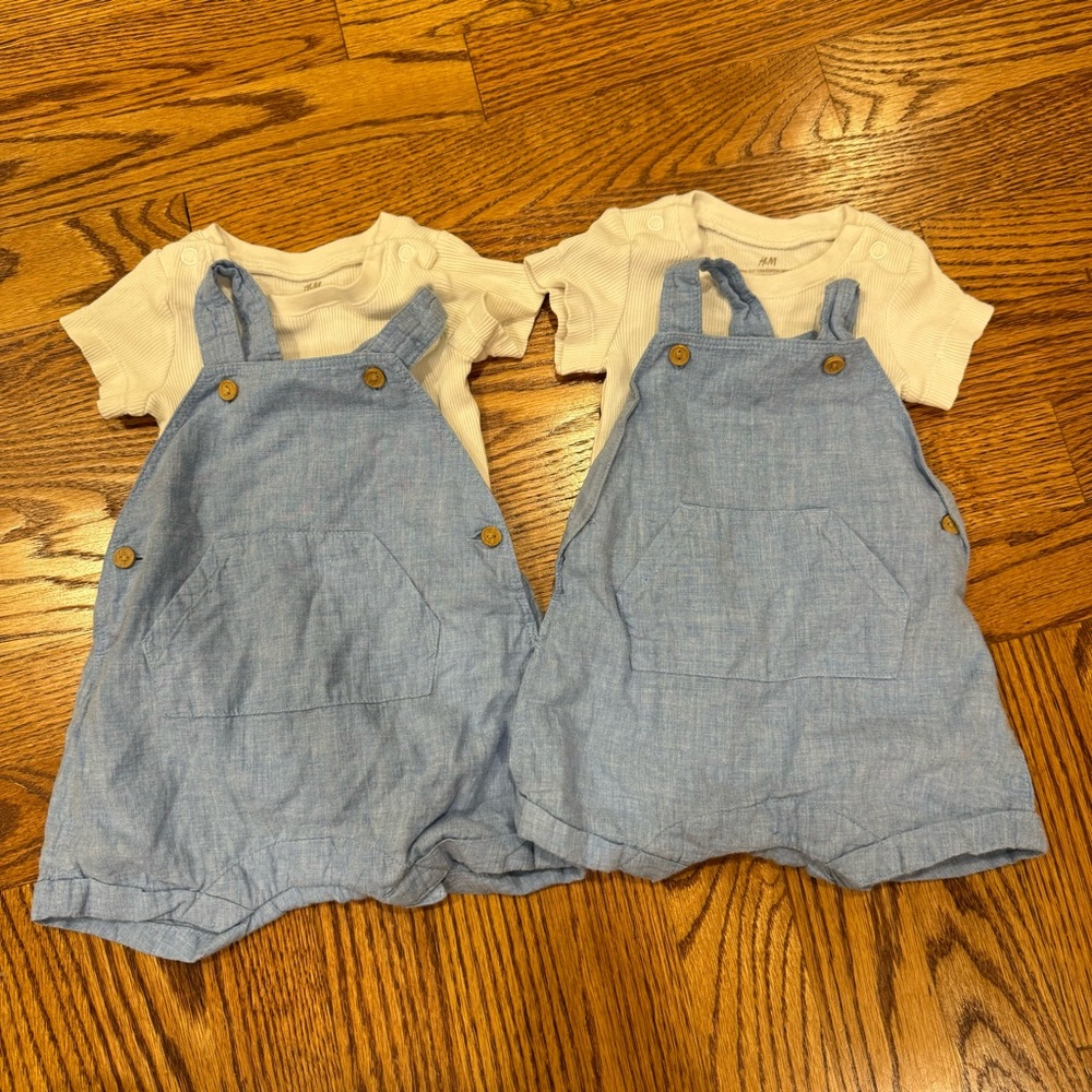 Twin newborn romper onesie bundle
